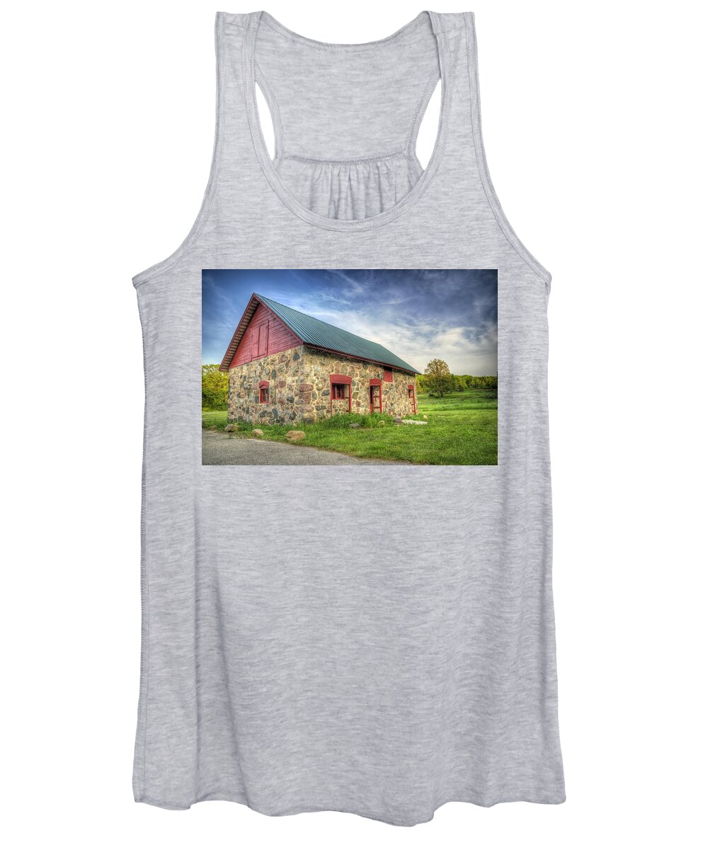 Barn Women's Tank Top featuring the photograph Old Barn at Dusk by Scott Norris