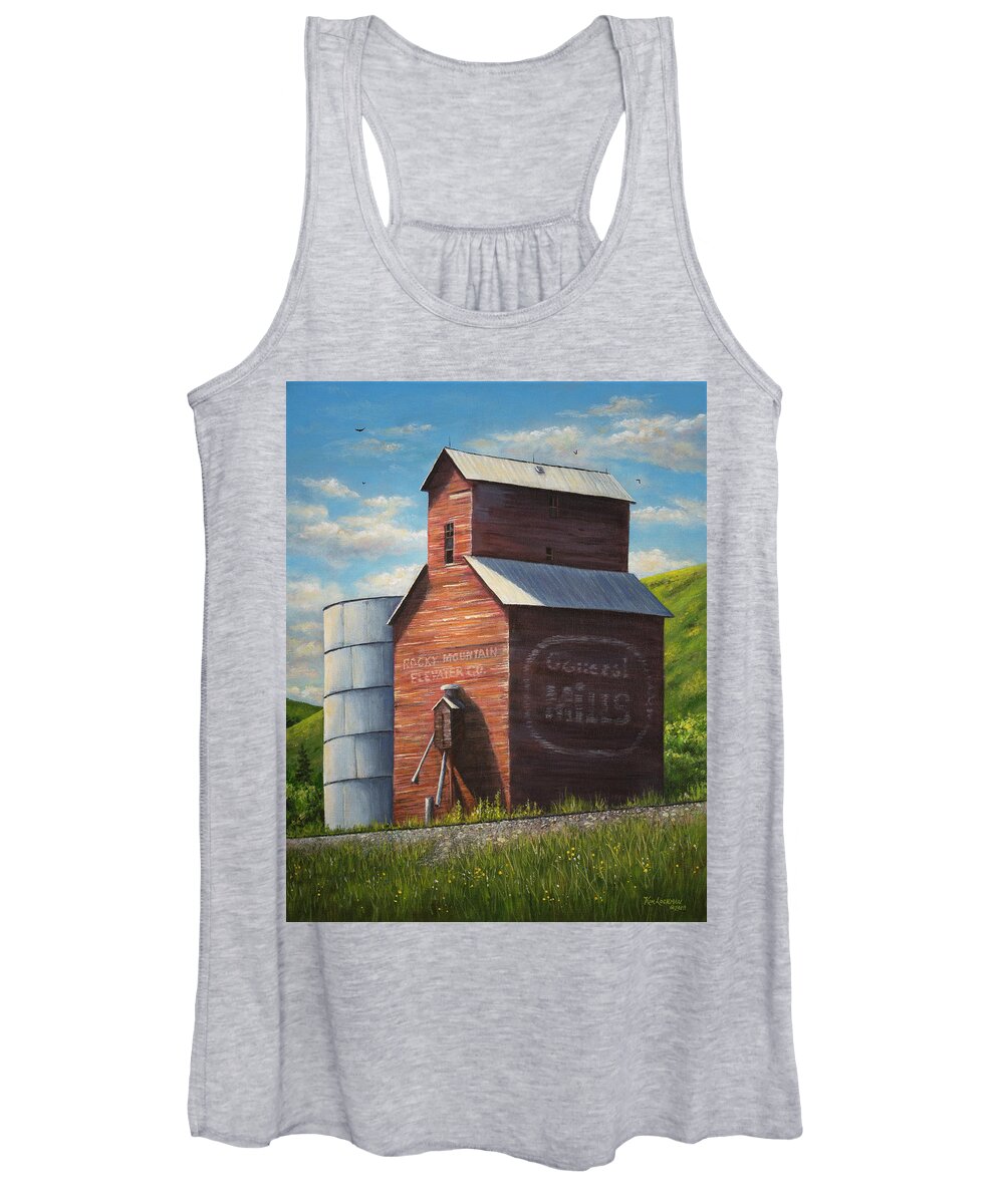 Belt Mt Women's Tank Top featuring the painting Old Belt Elevator by Kim Lockman