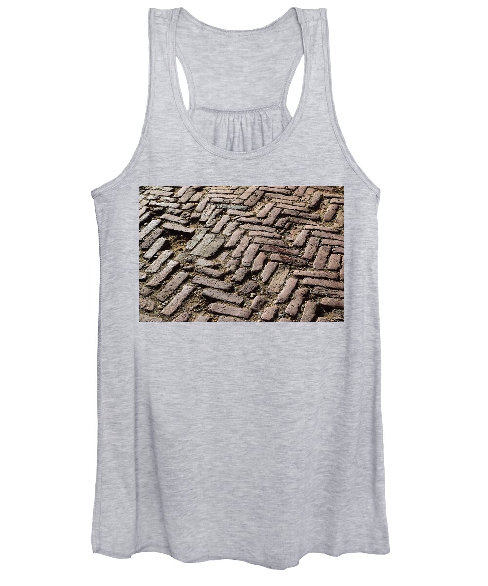 Old Women's Tank Top featuring the photograph Old Brick Road by Curtis Krusie