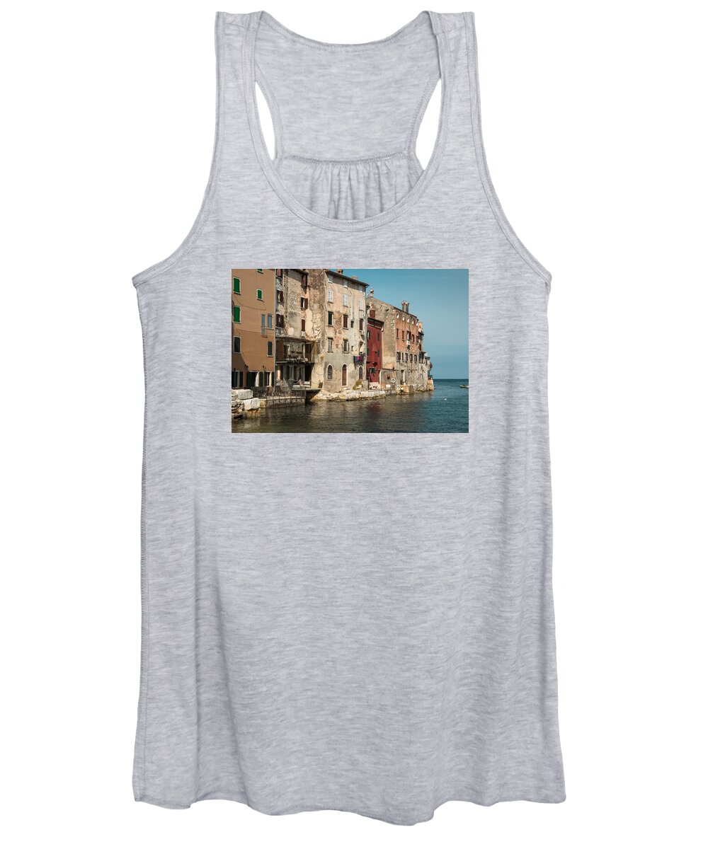Rovigno Women's Tank Top featuring the photograph Old houses of Rovigno by Claudio Maioli