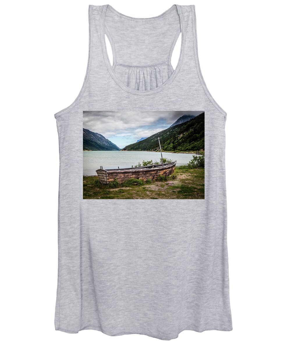 Lake Women's Tank Top featuring the photograph Old Sailboat by Ed Clark