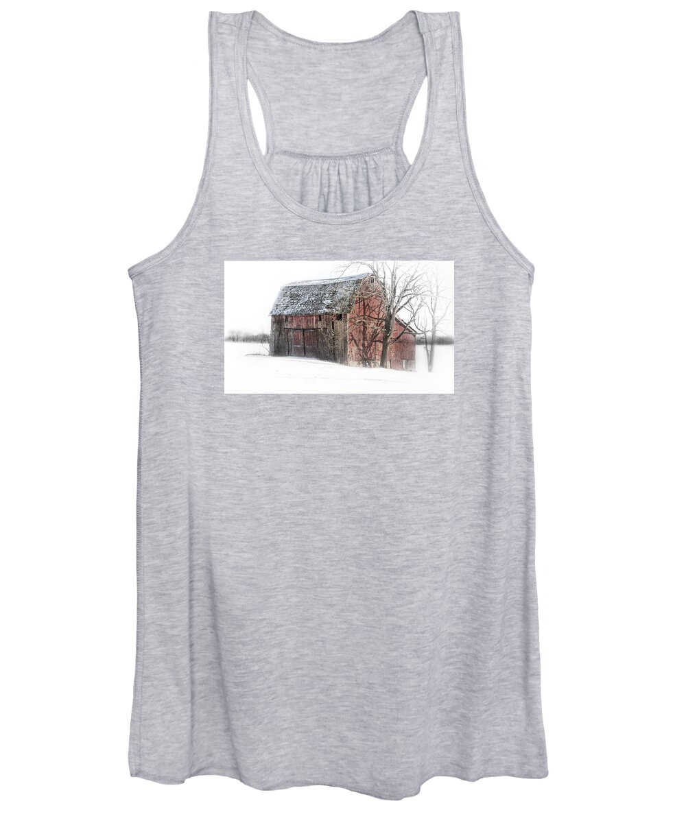 Barn Women's Tank Top featuring the photograph Old Swayback Barn by Pat Cook