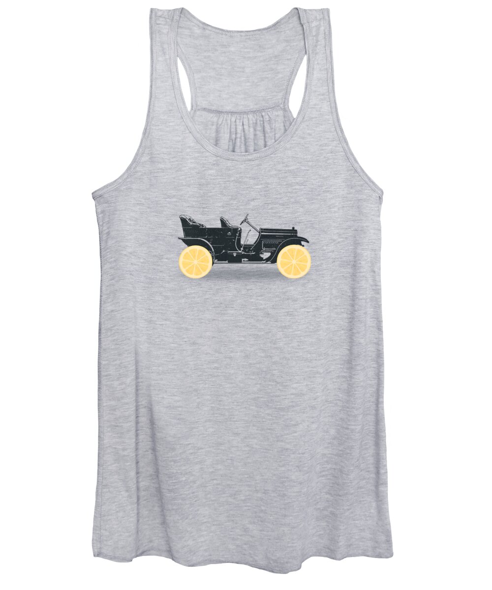 Classic Cars Women's Tank Top featuring the digital art Oldtimer Historic Car with lemon wheels by Philipp Rietz