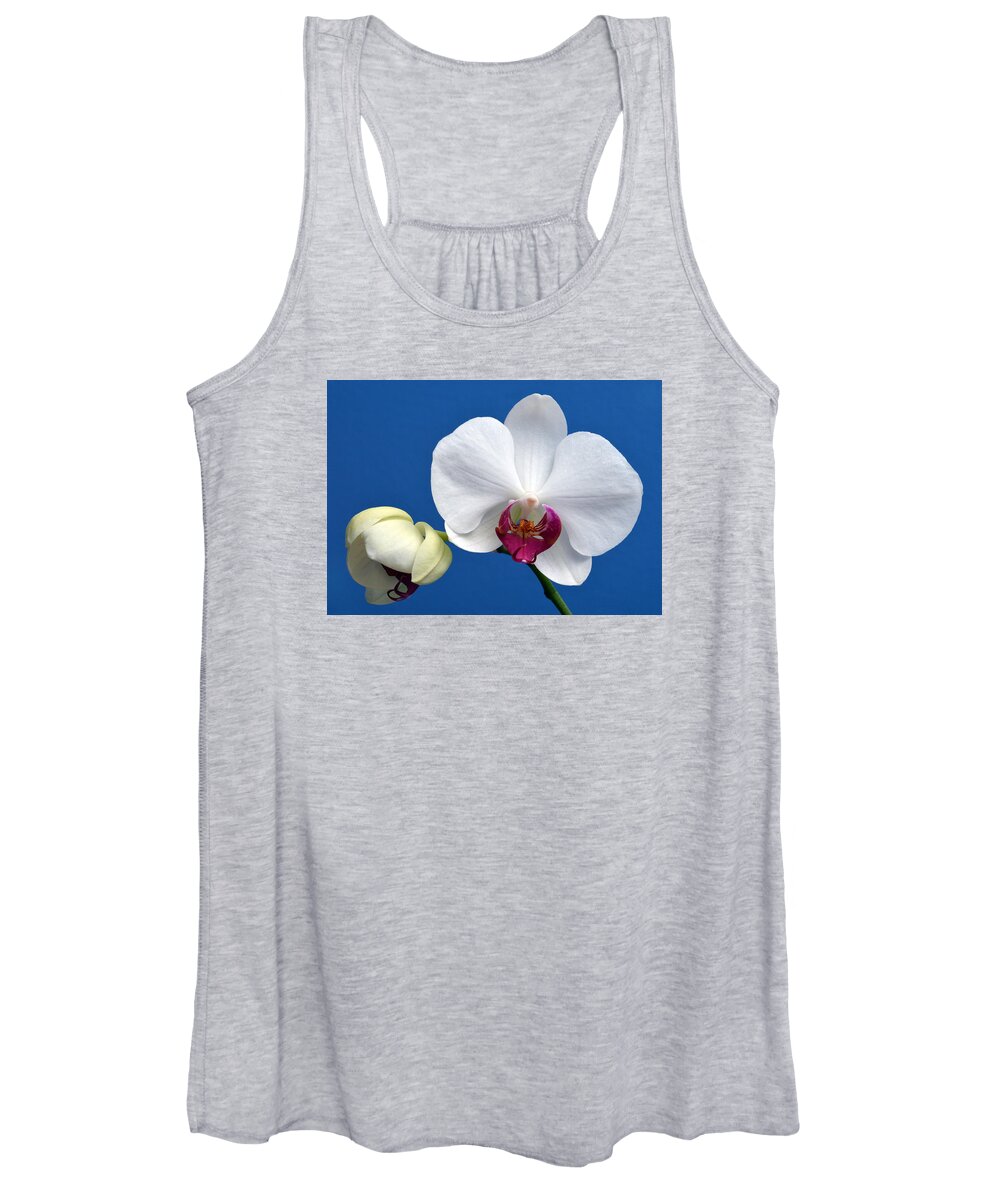 Orchid Women's Tank Top featuring the photograph Orchid Out Of The Blue. by Terence Davis