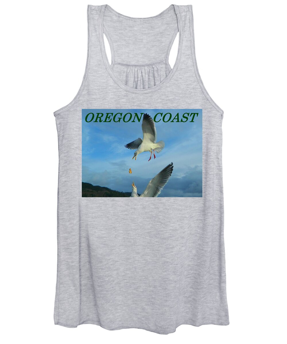 Gulls Women's Tank Top featuring the photograph Oregon Coast Amazing Seagulls by Gallery Of Hope 