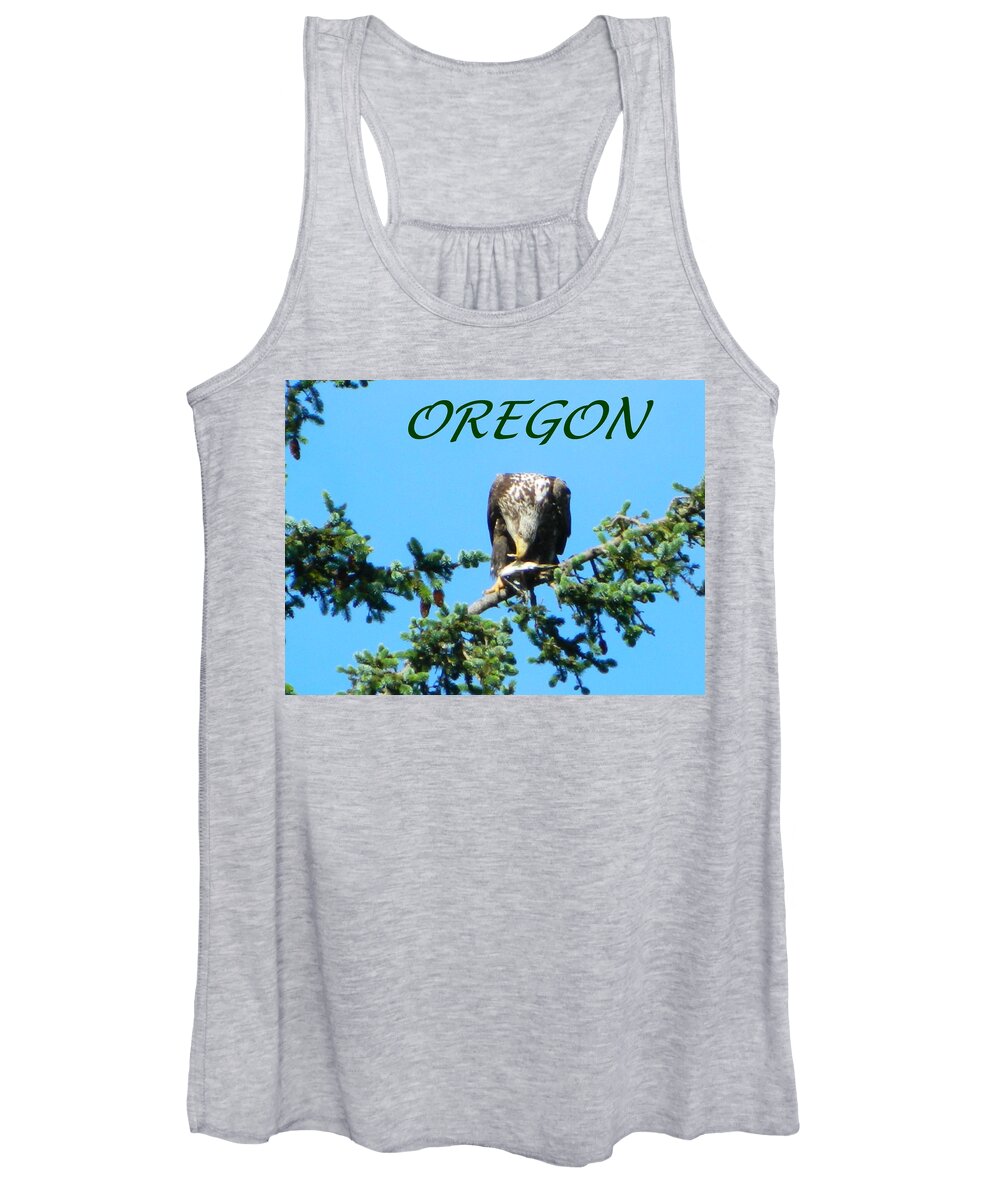 Eagles Women's Tank Top featuring the photograph OREGON Eagle Eating Prey by Gallery Of Hope 