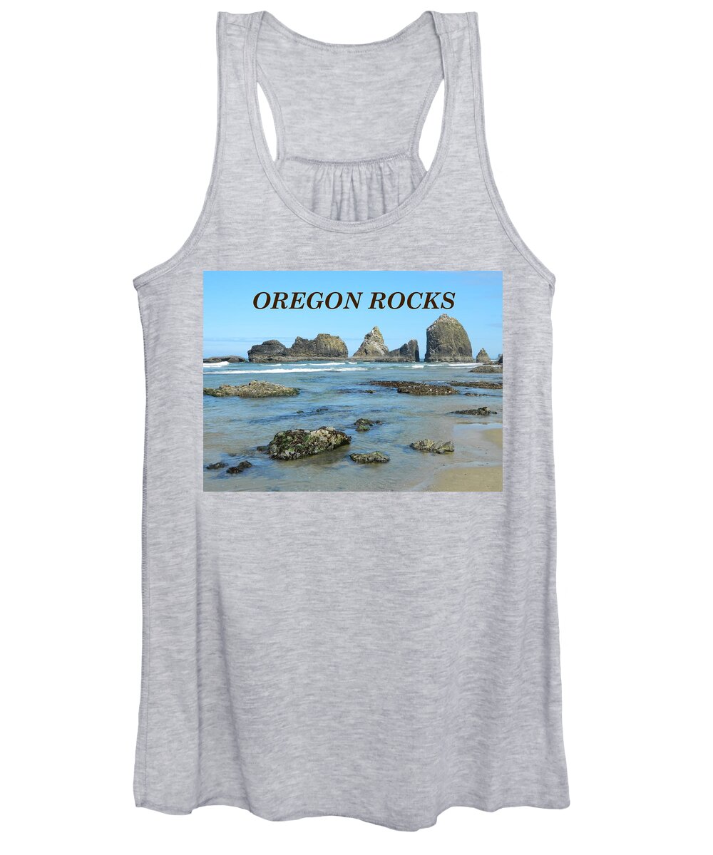 Oceanside Women's Tank Top featuring the photograph Oregon Rocks Landscape by Gallery Of Hope 