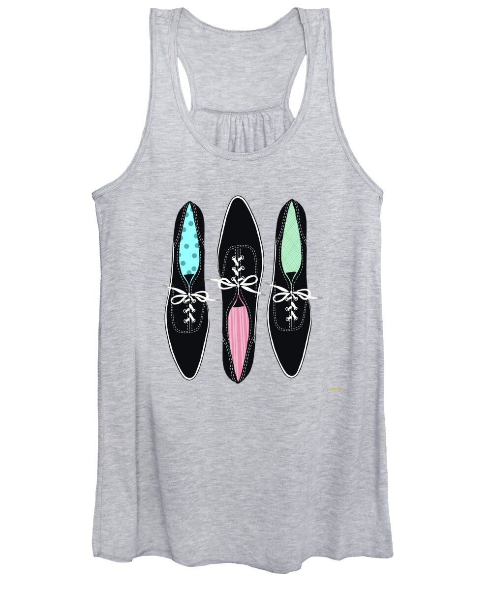 Keds Women's Tank Top featuring the painting Original Keds More Or Less by Little Bunny Sunshine