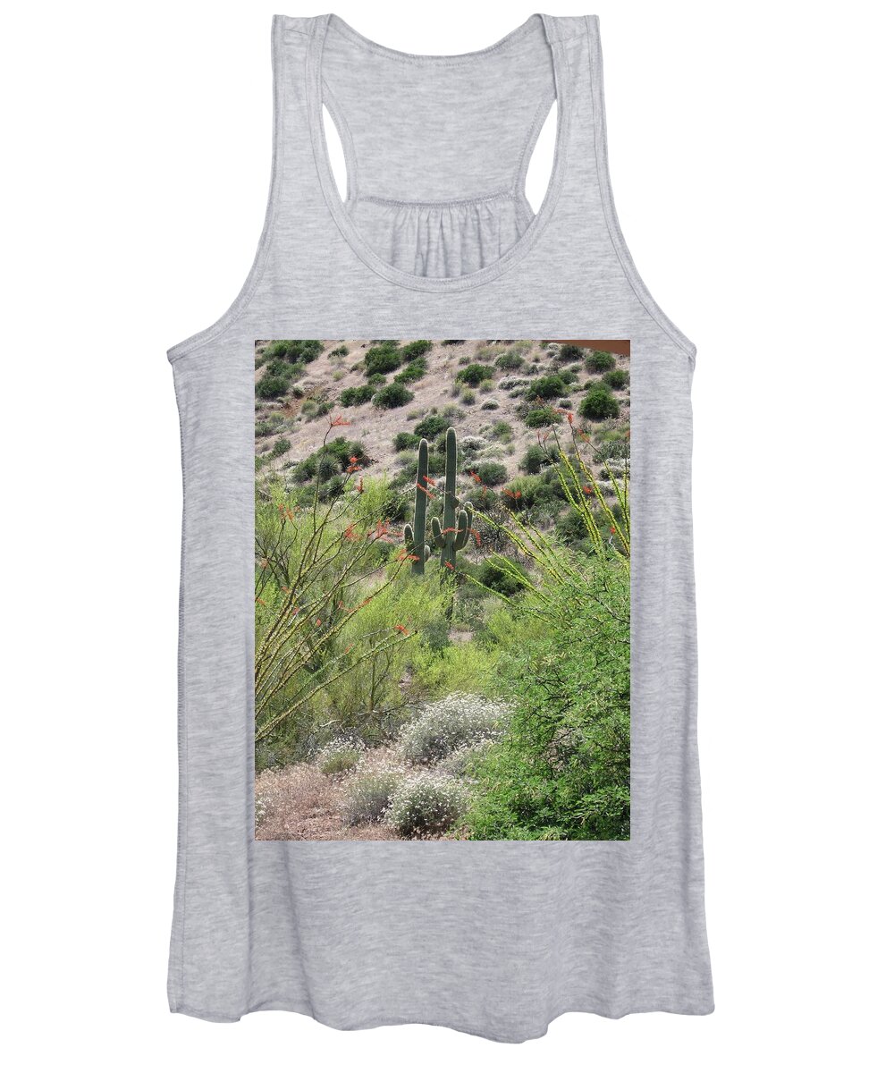 Saguaro Cactus Women's Tank Top featuring the photograph Outcomes by Judith Lauter