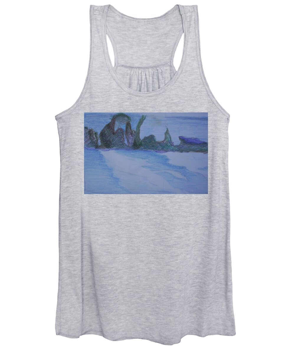 Abstract Painting Women's Tank Top featuring the painting Overlap by Suzanne Udell Levinger