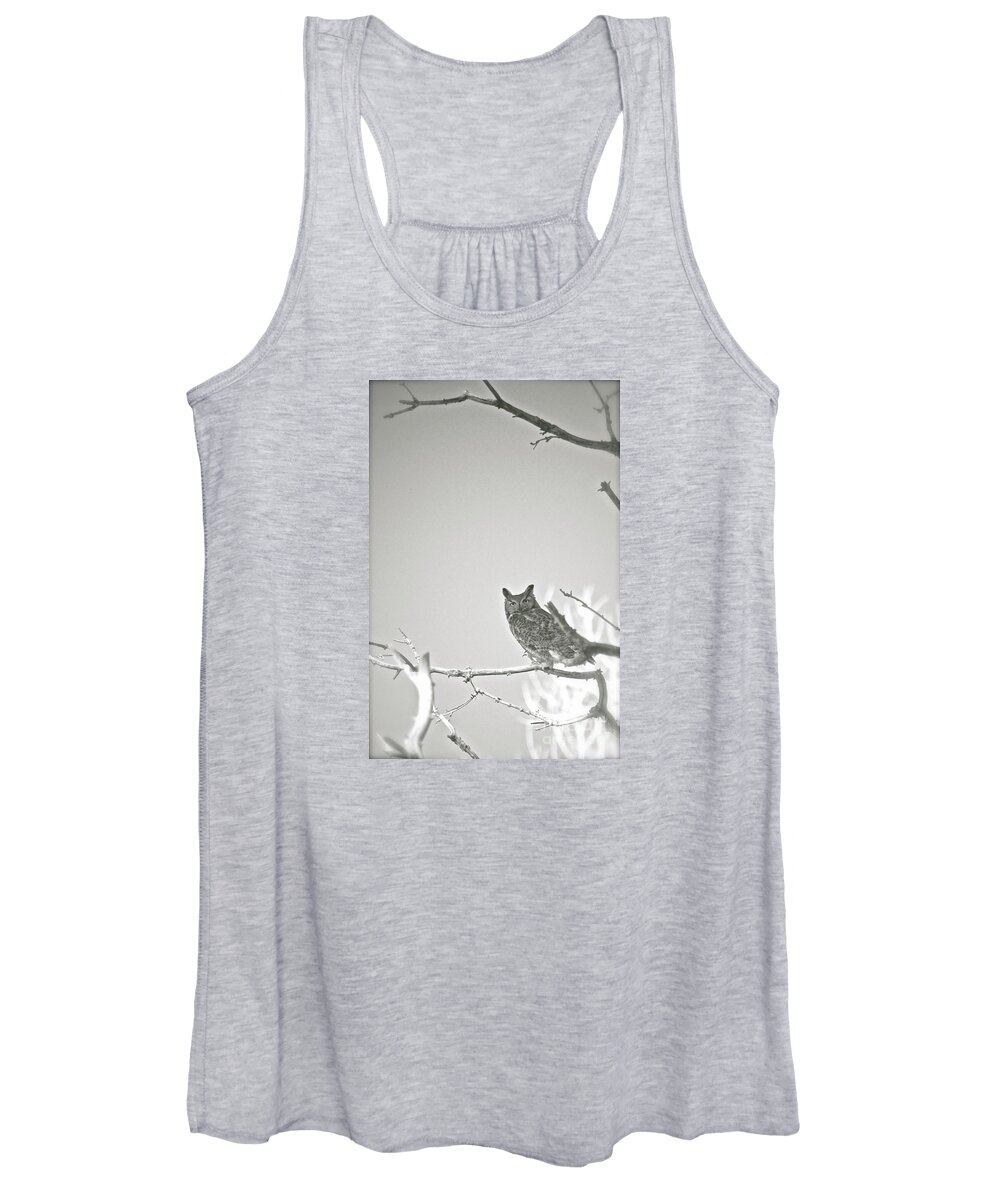 Owl Women's Tank Top featuring the photograph Owl Be Seeing You by Cindy Schneider