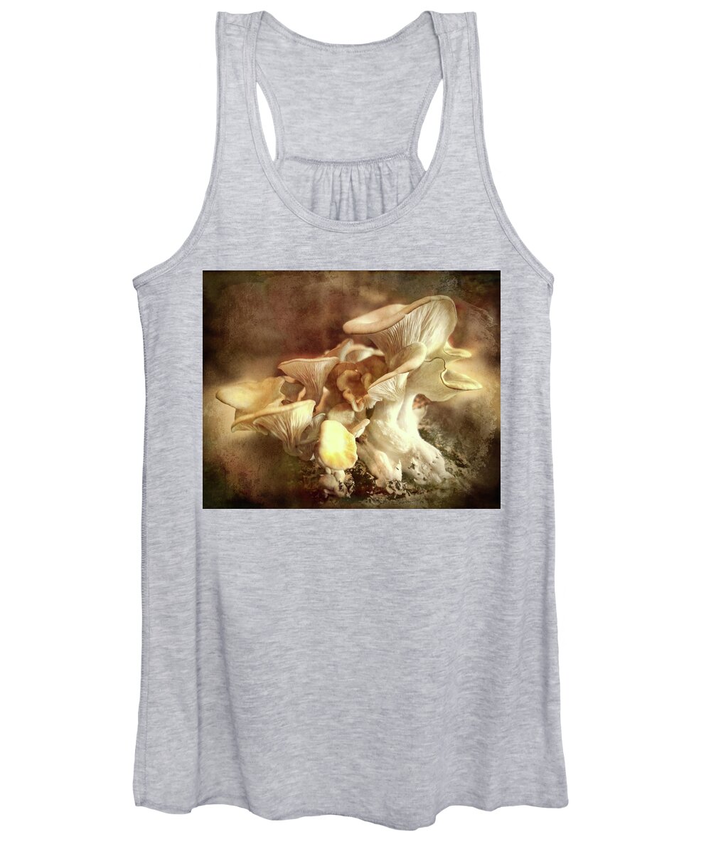 Mushrooms Women's Tank Top featuring the digital art Oyster Mushrooms by Cindy Collier Harris