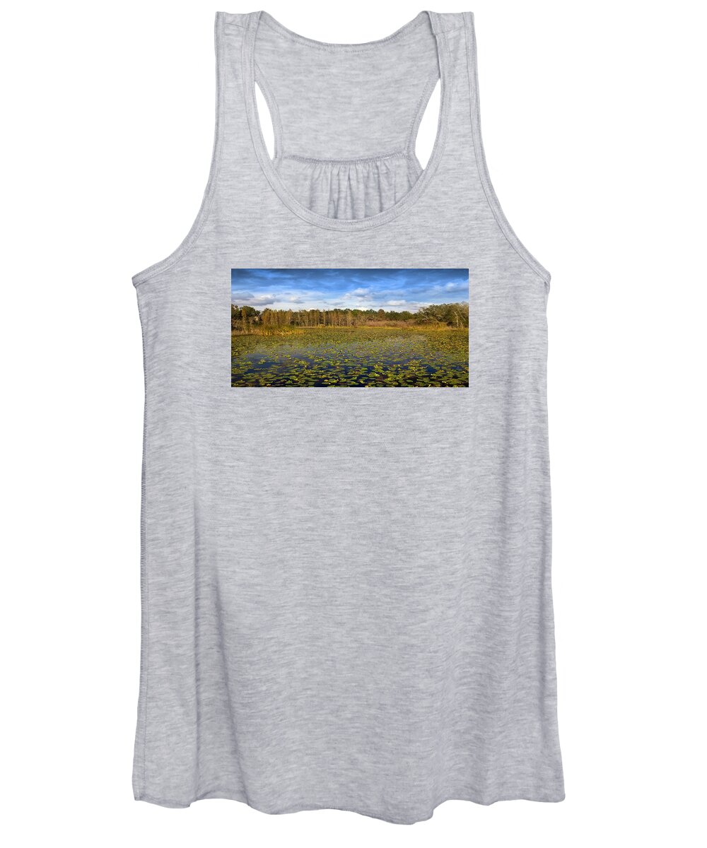 Steve Sperry Mighty Sight Studio Nature Art Photography Women's Tank Top featuring the photograph Pad City by Steve Sperry