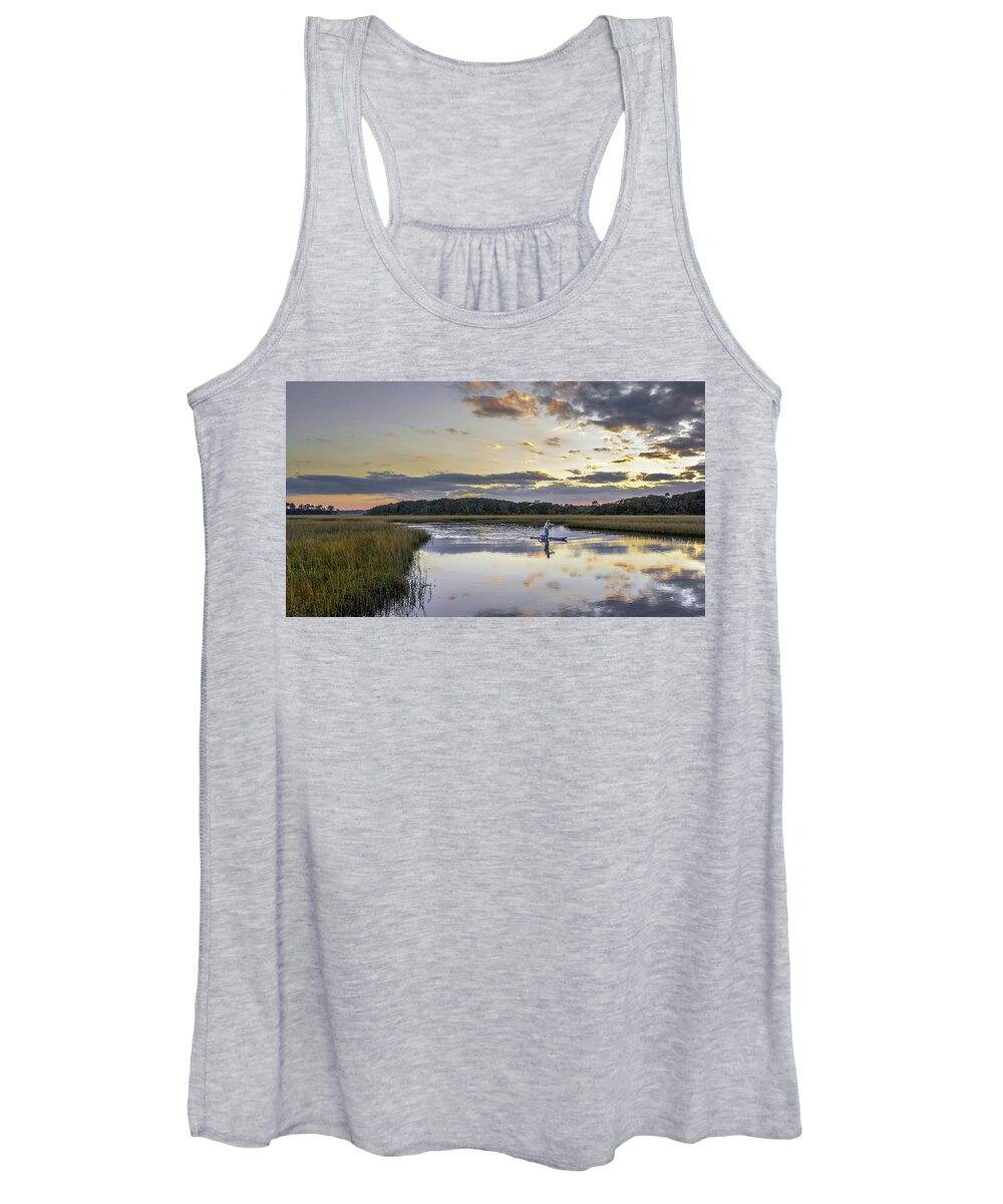 Alone Women's Tank Top featuring the photograph Paddle Boarding On Simpson Creek by Traveler's Pics