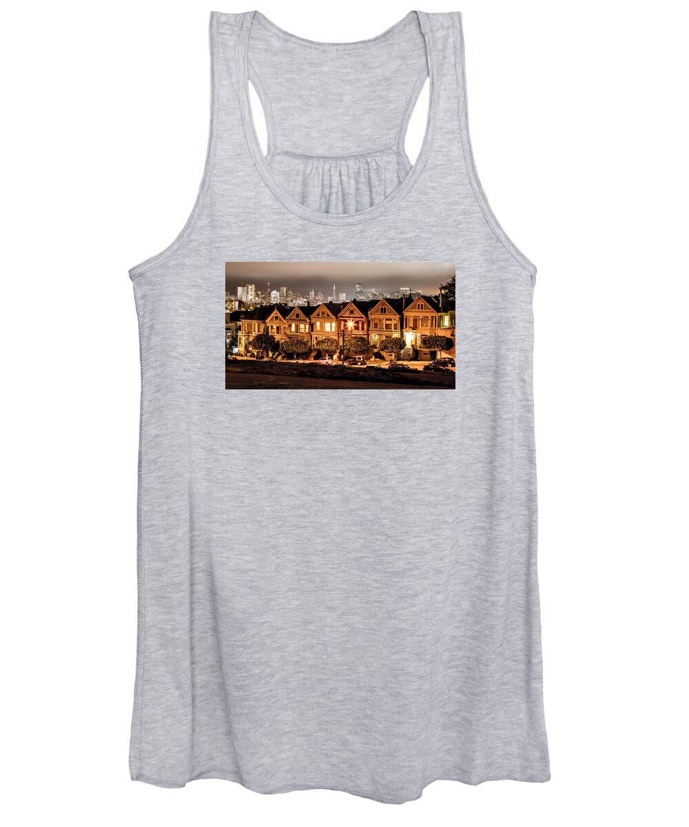 San Francisco Women's Tank Top featuring the photograph Painted Ladies in San Francisco by Lev Kaytsner