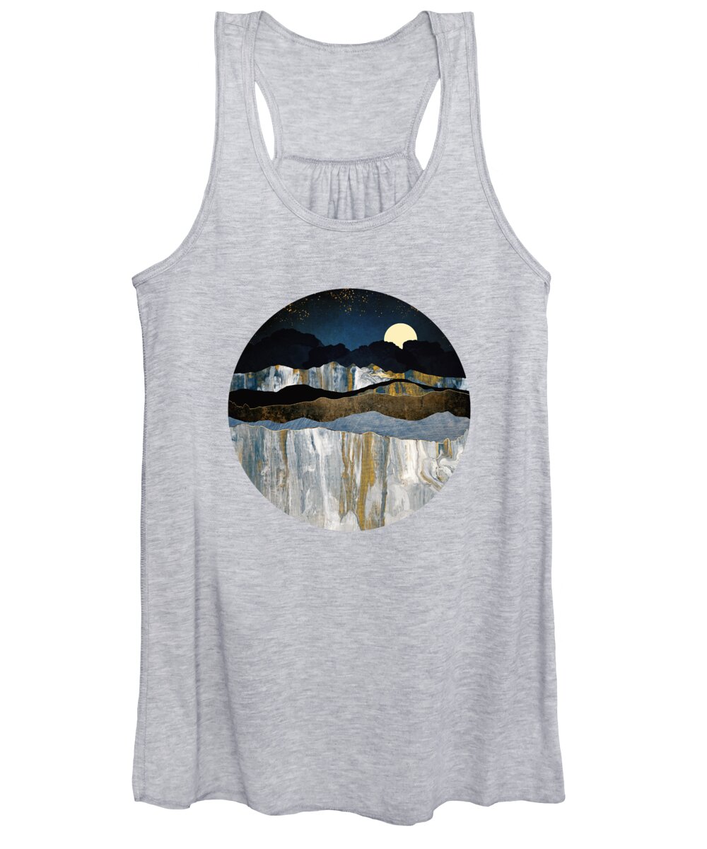 Digital Women's Tank Top featuring the digital art Painted Mountains by Spacefrog Designs