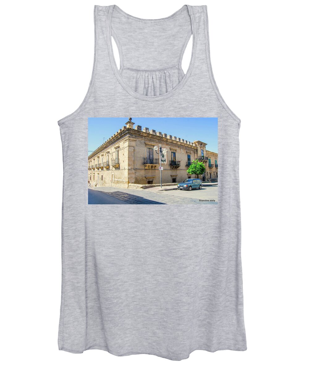 Palace Women's Tank Top featuring the photograph Palazzo Branciforte or Branciforti Sicily by Caroline Stella