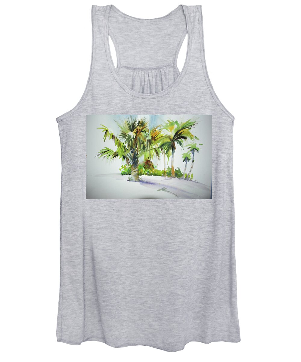 Shorescape Paintings Women's Tank Top featuring the painting Palm Sunday by P Anthony Visco