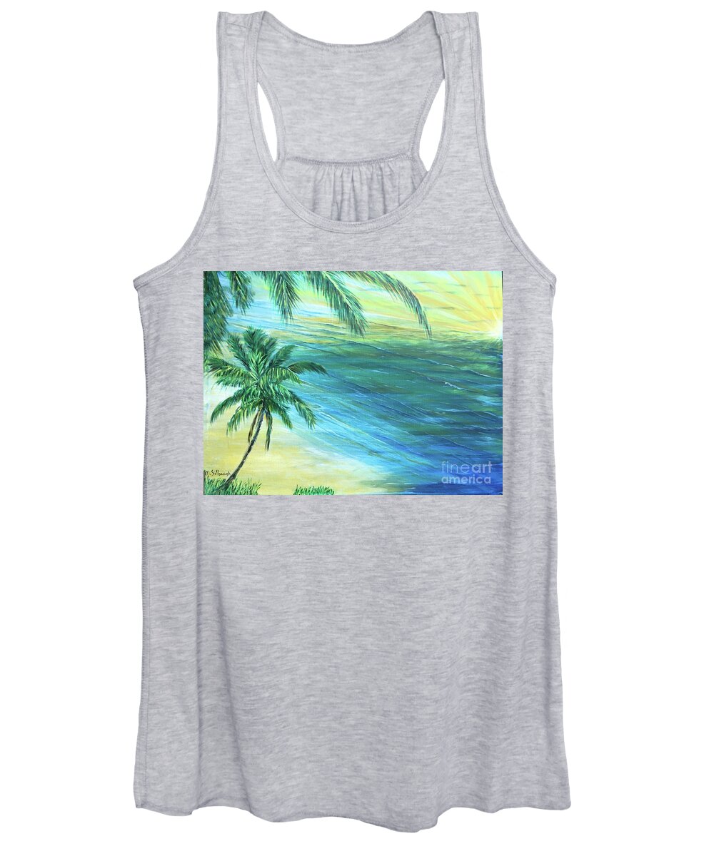 Palm Trees Women's Tank Top featuring the painting Loulu Shore by Michael Silbaugh
