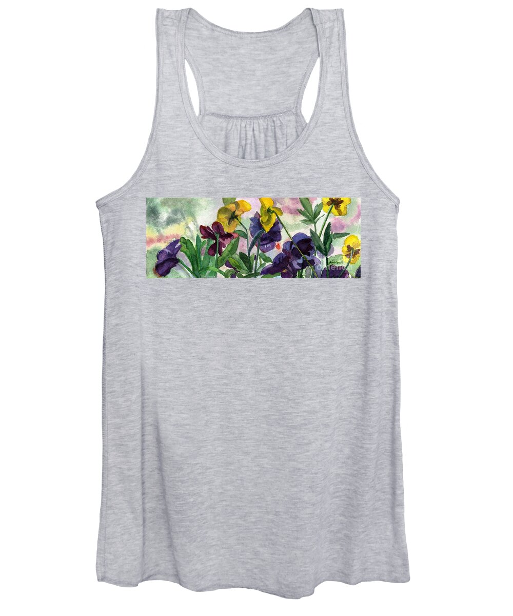 Pansy Women's Tank Top featuring the painting Pansy Field by Lynne Reichhart