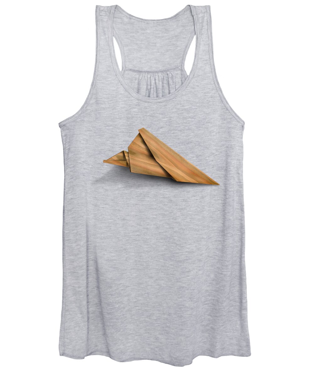 Aircraft Women's Tank Top featuring the photograph Paper Airplanes of Wood 2 by Yo Pedro