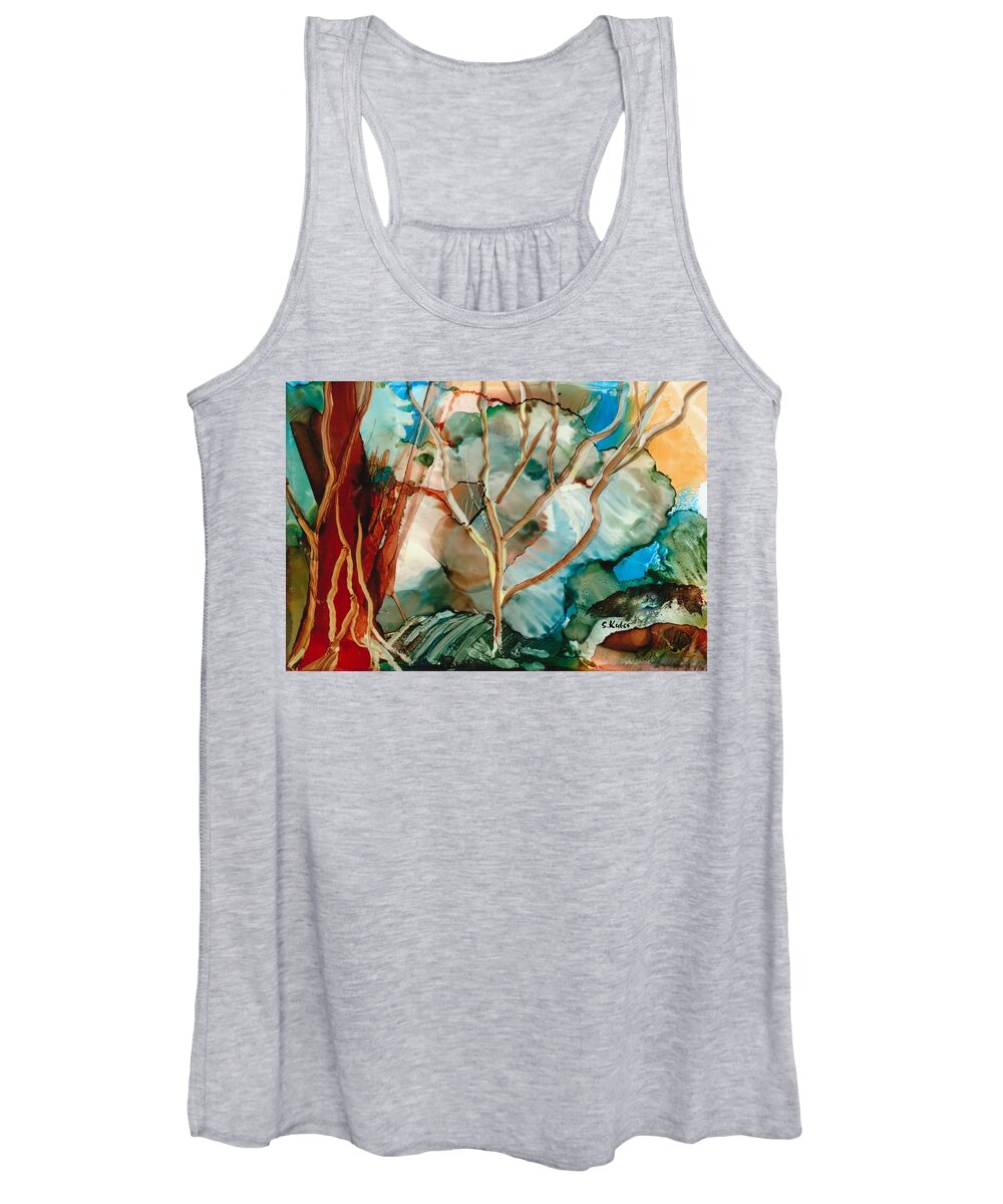 Abstract Women's Tank Top featuring the painting Pathway by Susan Kubes