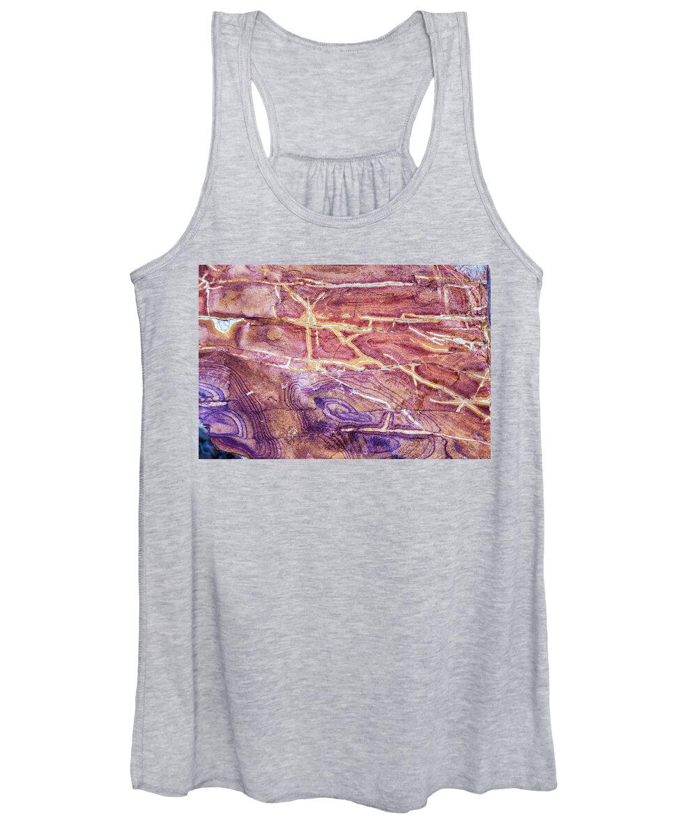 Patterns Women's Tank Top featuring the photograph Patterns in Rock 4 by Kathy Adams Clark