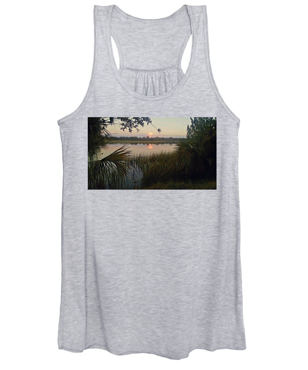 Palmetto Women's Tank Top featuring the photograph Peaceful Palmettos by Sherry Kuhlkin