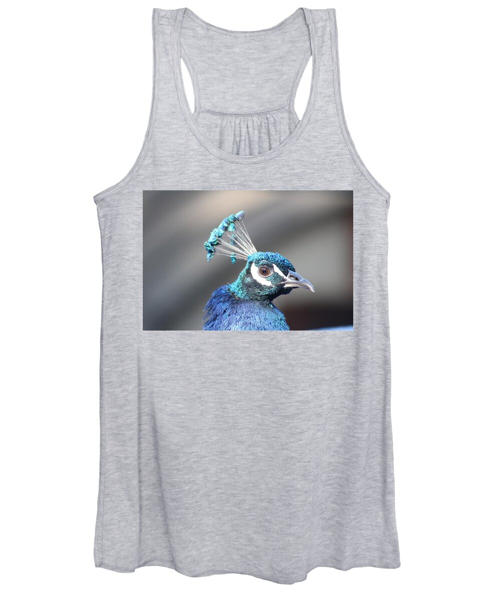 Nature Women's Tank Top featuring the photograph Peacock Blue by Tim Kuret
