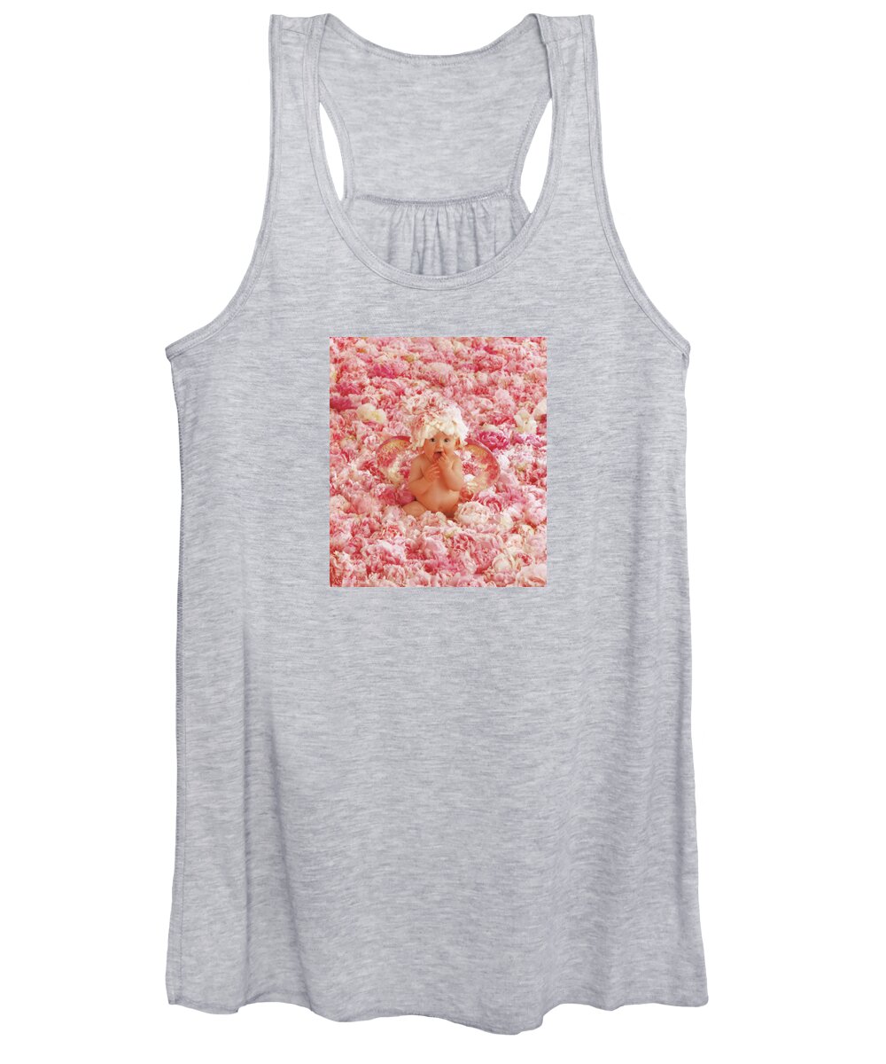 Angel Women's Tank Top featuring the photograph Peony Angel by Anne Geddes