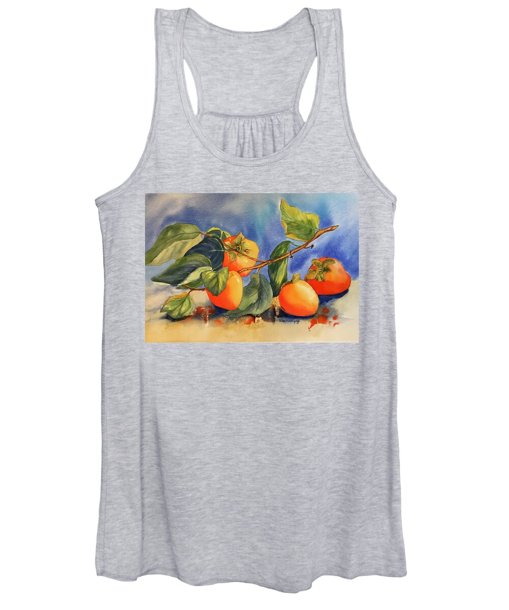 Persimmons Women's Tank Top featuring the painting Persimmons by Hilda Vandergriff