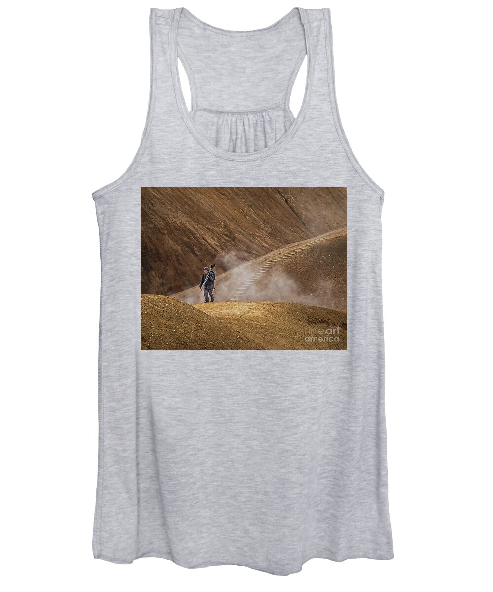 Iceland Women's Tank Top featuring the photograph Photographers searching for composition V by Izet Kapetanovic