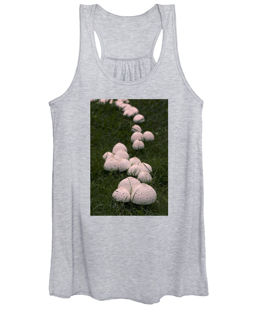 Mushrooms Women's Tank Top featuring the photograph Pink Mushrooms Oh My by John Harmon