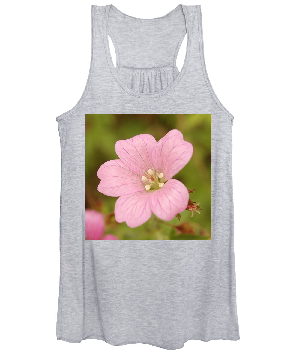 Pink Women's Tank Top featuring the photograph Pink Wild Geranium by Adrian Wale