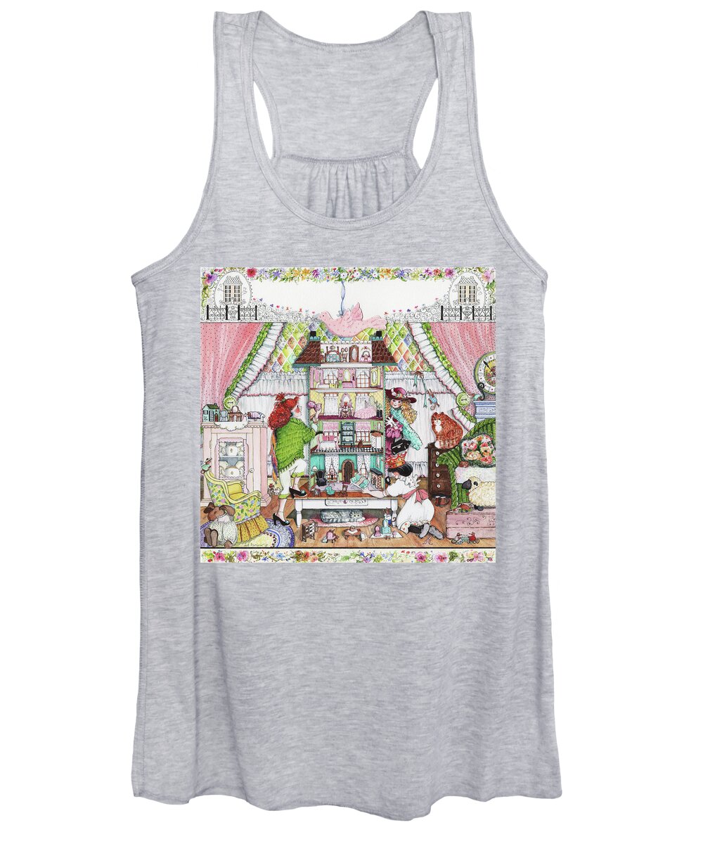 Dollhouse Women's Tank Top featuring the painting Playing House by Deborah Burow