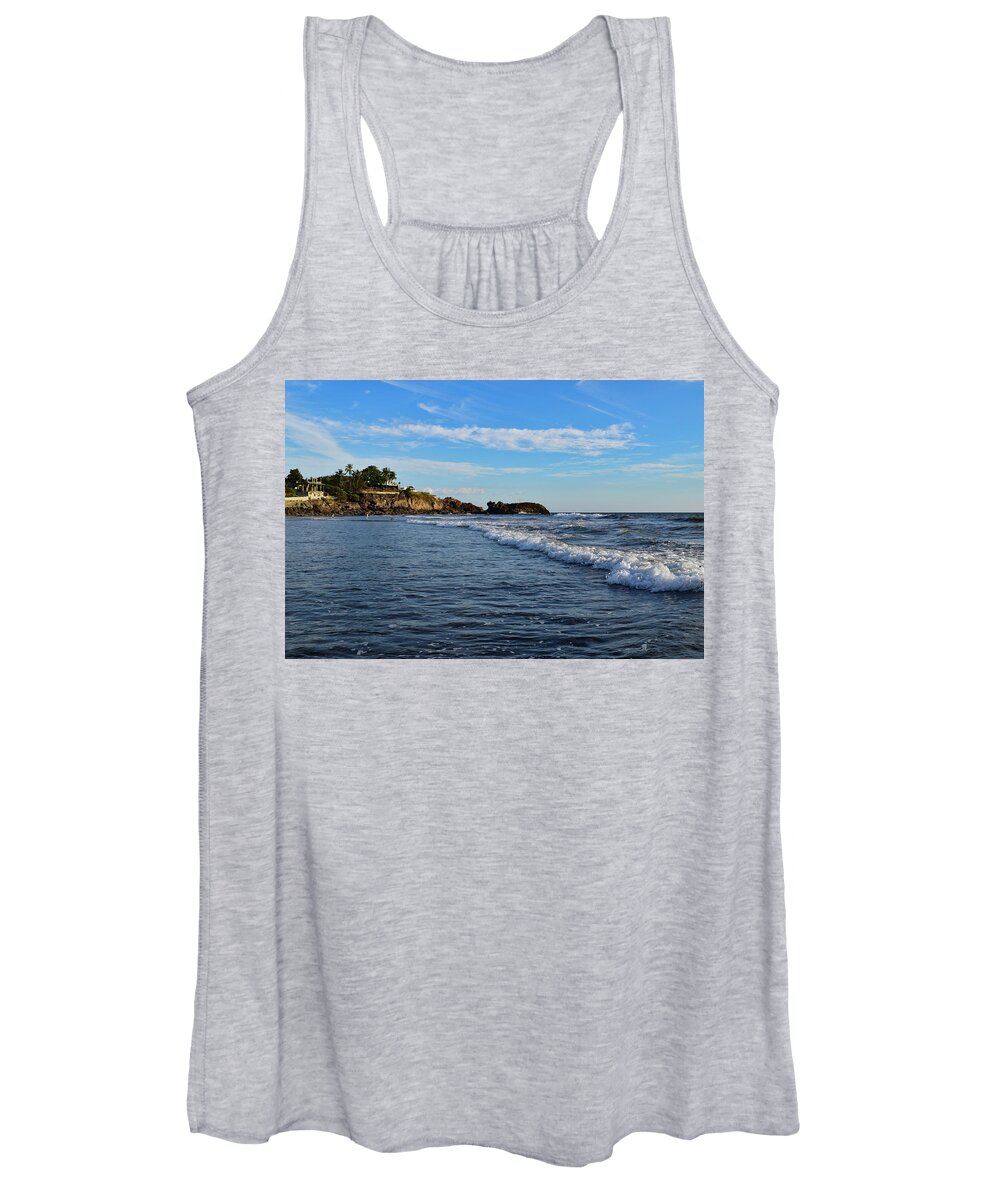 Beach Women's Tank Top featuring the photograph Poneloya Beach Before Sunset by Nicole Lloyd