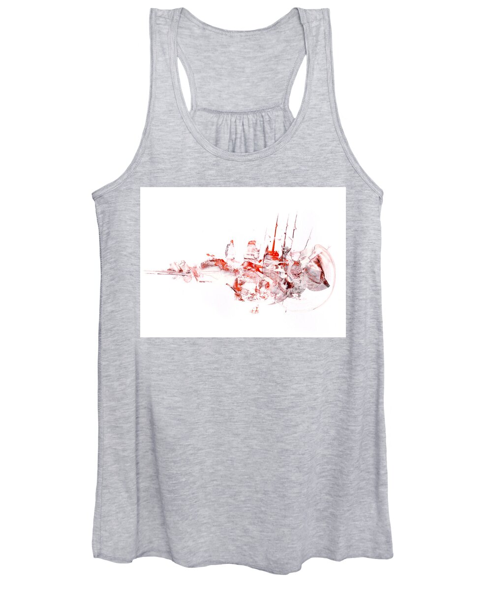 Abstract Women's Tank Top featuring the painting Port - Mixed Media Abstract Painting by Modern Abstract