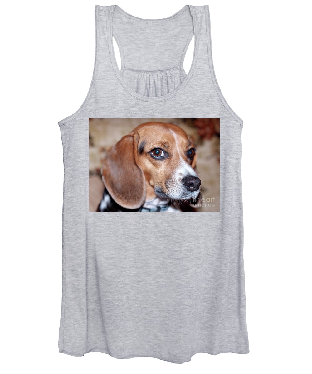 Beagle Women's Tank Top featuring the photograph Portrait of Kalee by Sherry Hallemeier