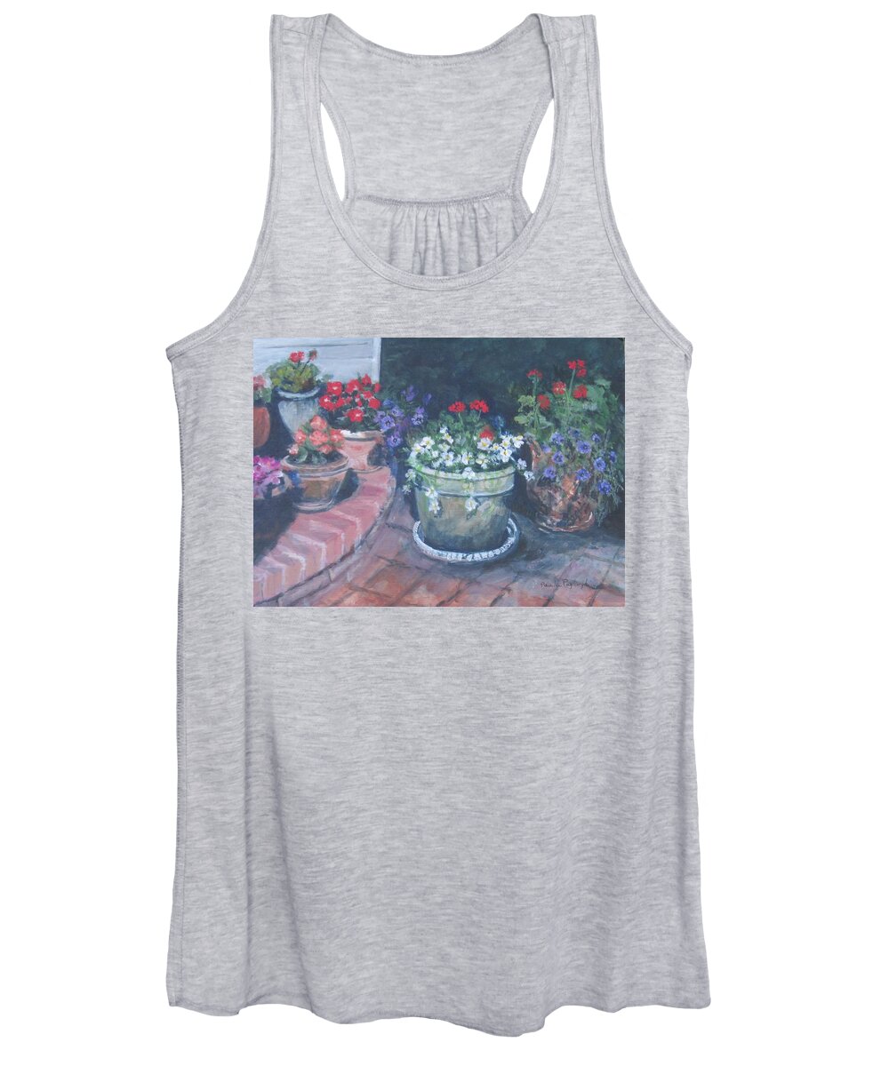 Flowers Women's Tank Top featuring the painting Potted Flowers by Paula Pagliughi