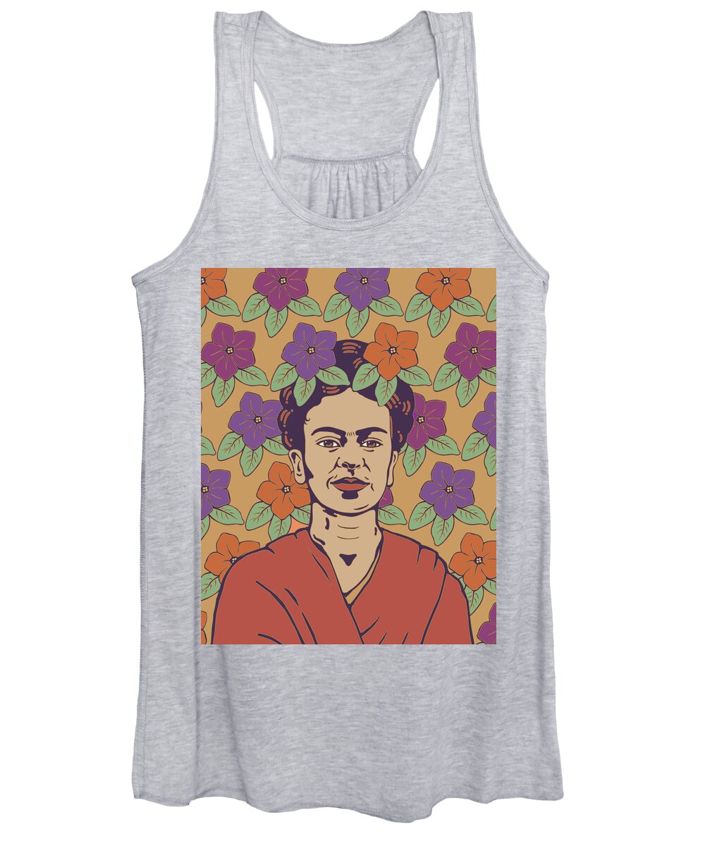 Frida Kahlo Women's Tank Top featuring the digital art Print by Linda Ruiz-Lozito