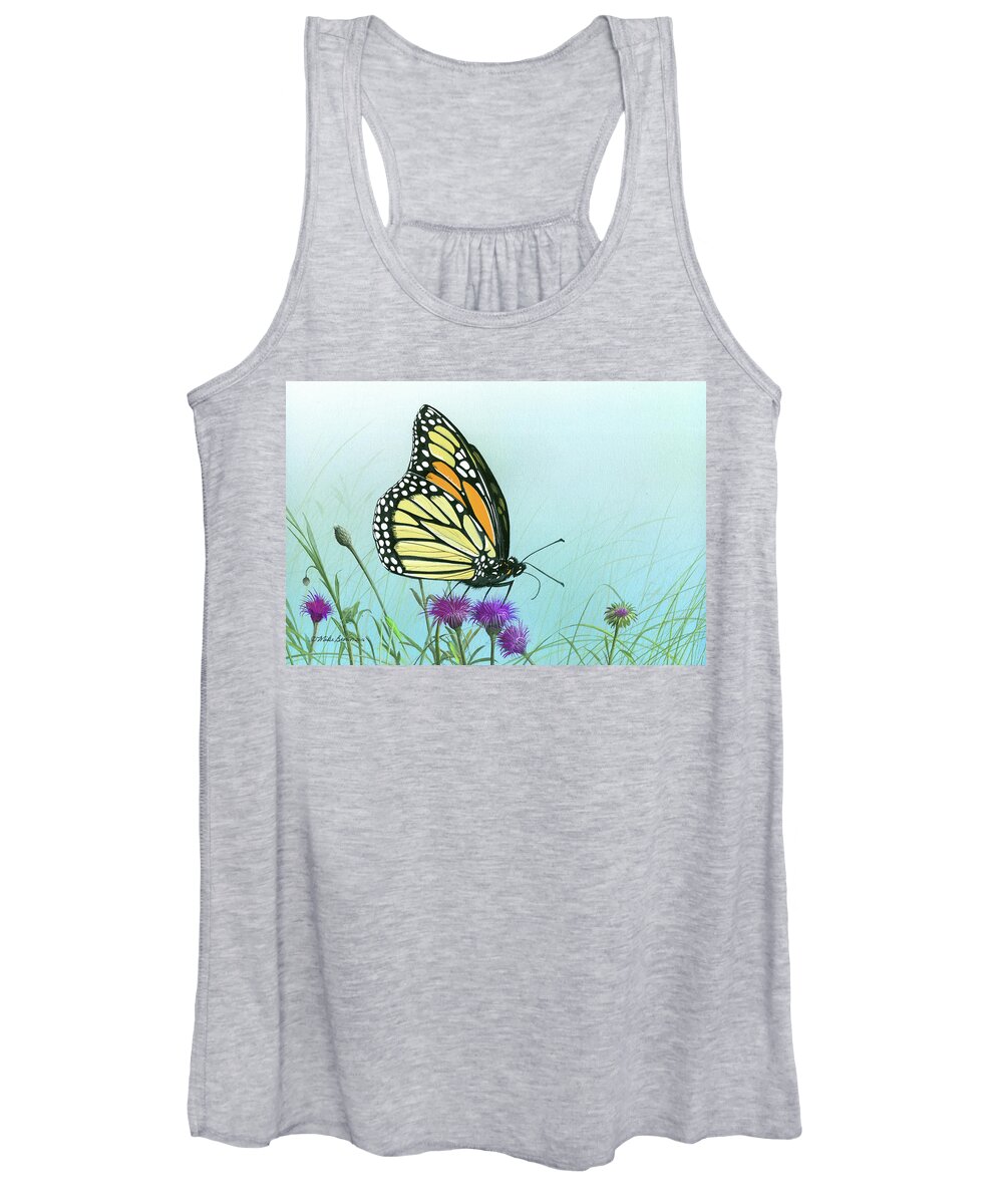 Monarch Butterfly Women's Tank Top featuring the painting Purple Passion by Mike Brown