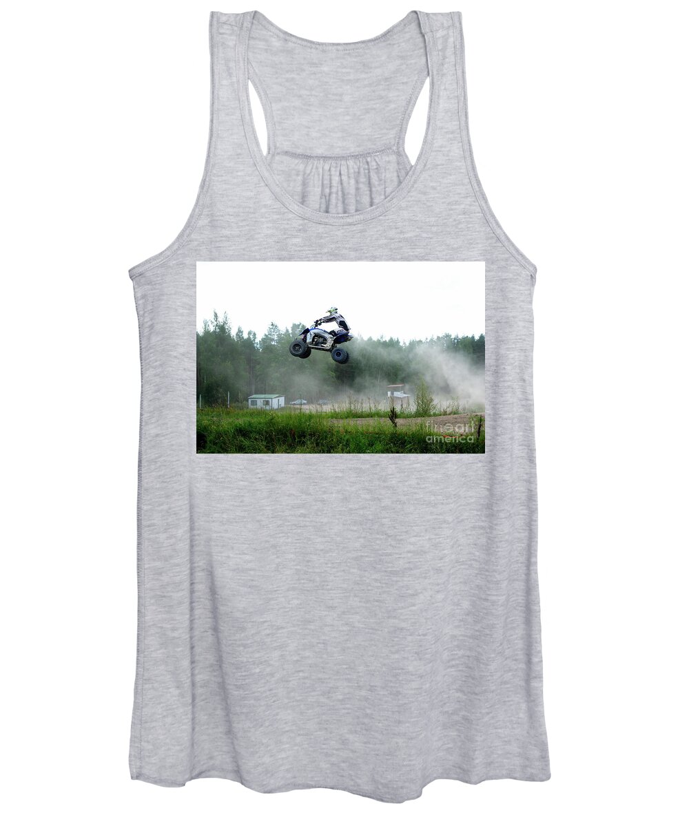 Atv Motocross Women's Tank Top featuring the photograph Quad 2 by Esko Lindell