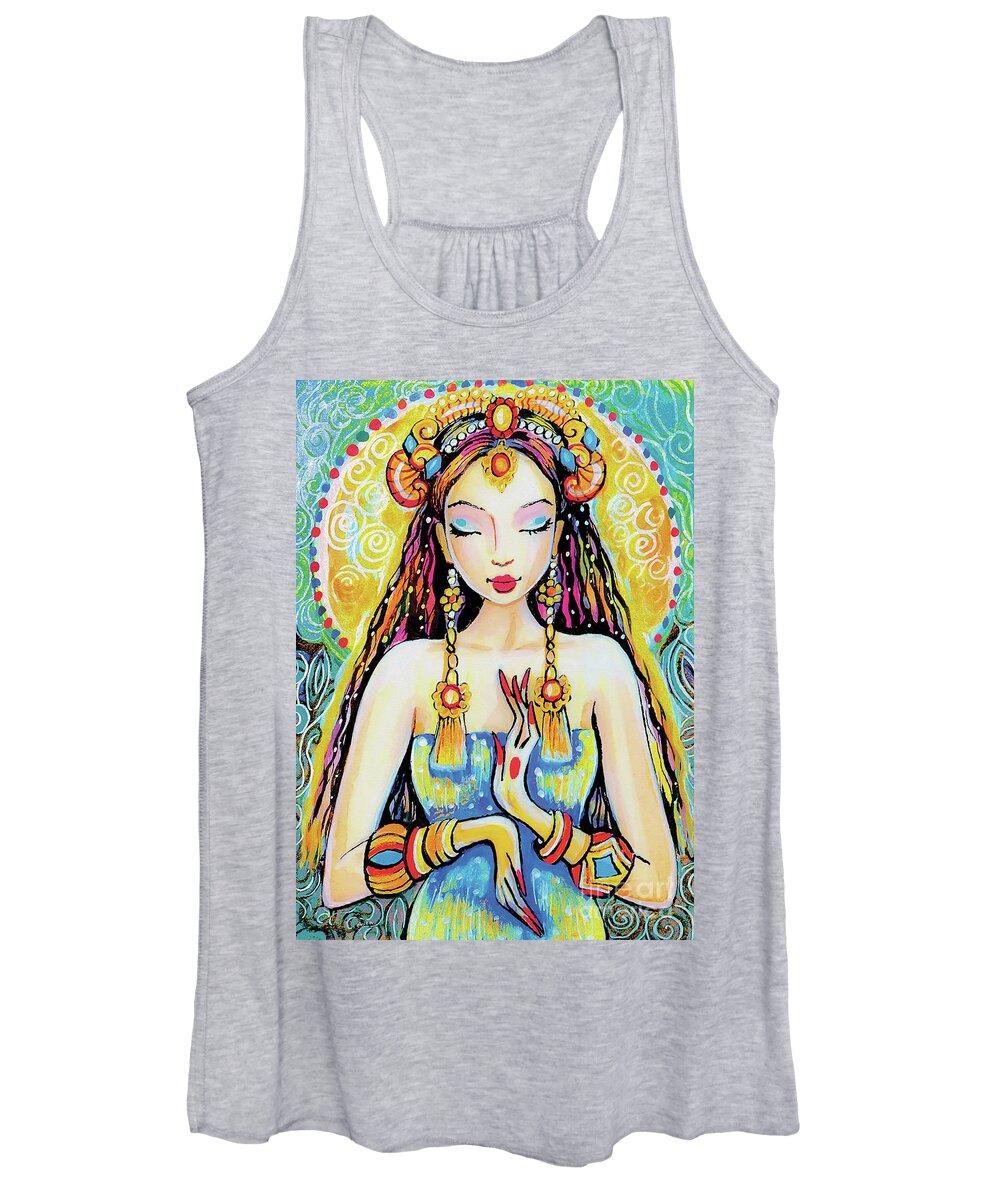 Indian Goddess Women's Tank Top featuring the painting Quan Yin by Eva Campbell