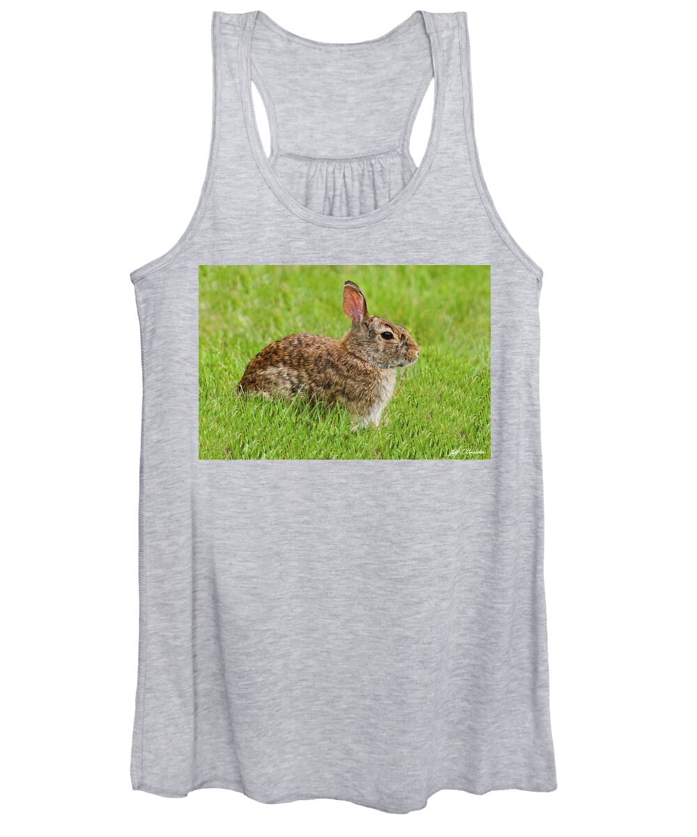 Animal Women's Tank Top featuring the photograph Rabbit in a Grassy Meadow by Jeff Goulden