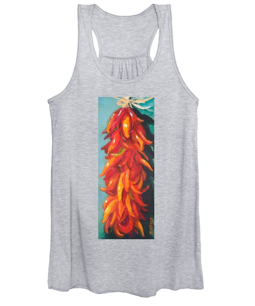 Ristra Women's Tank Top featuring the painting Radiant Ristra by Marian Berg