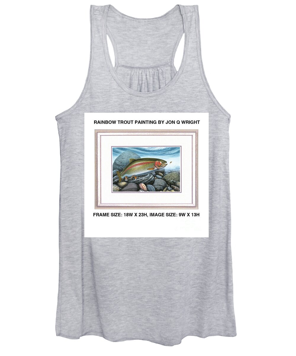 Rainbow Trout Women's Tank Top featuring the painting Rainbow Run by JQ Licensing