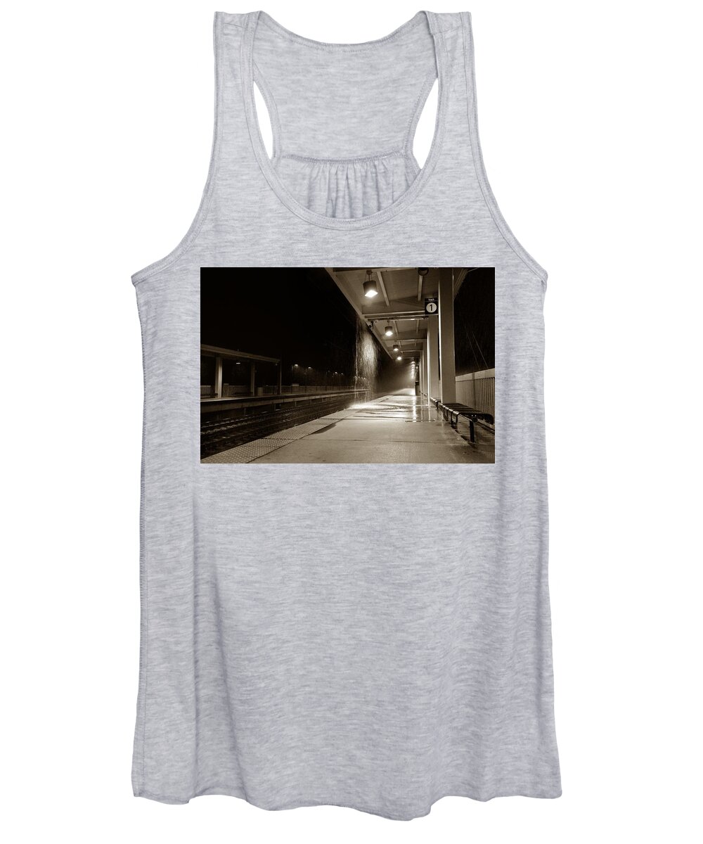 Photograph Women's Tank Top featuring the photograph Rainy Night In Baltimore by Ron Cline