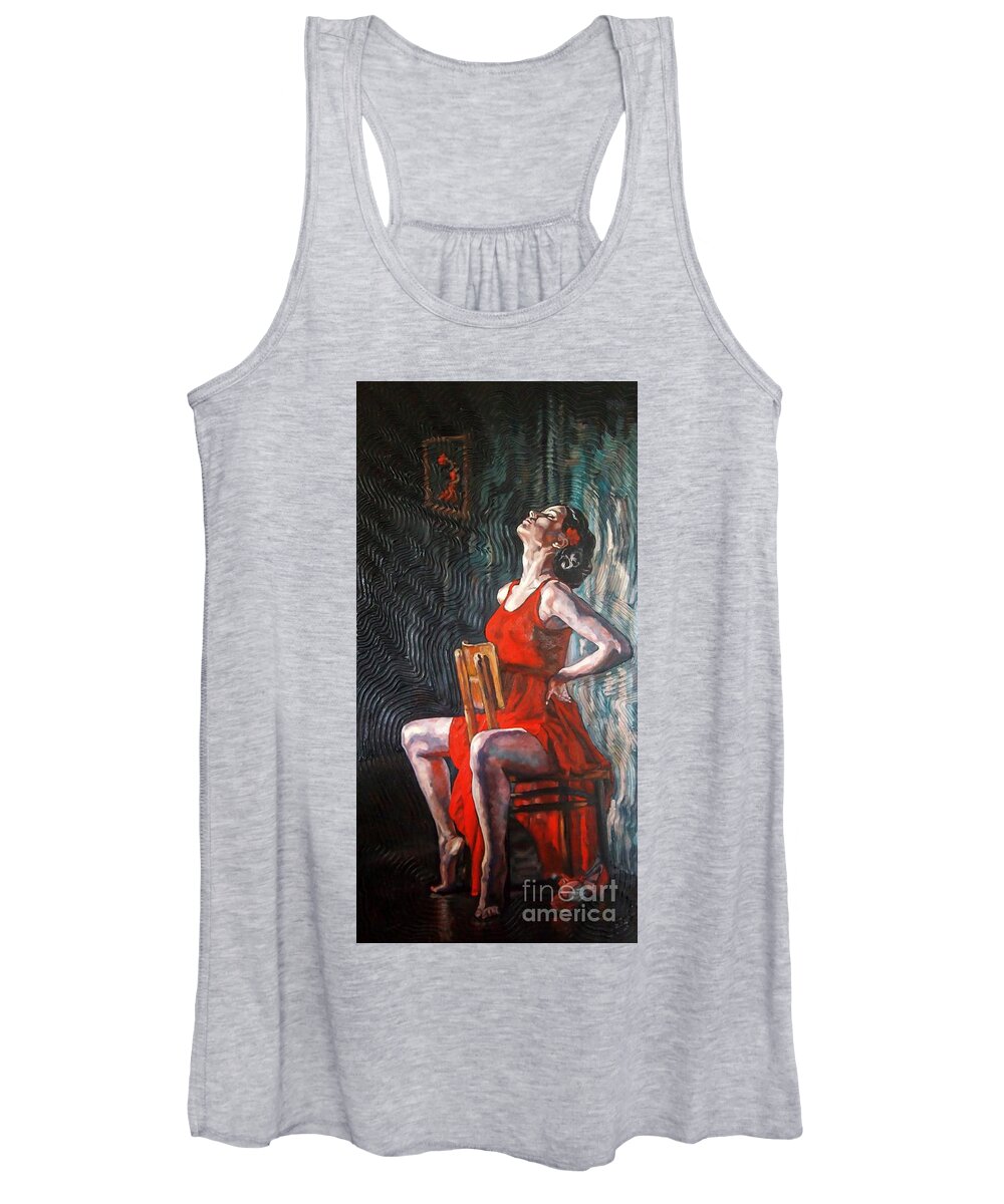 Flamenco Women's Tank Top featuring the painting Ready the Dance Within by Janet McDonald