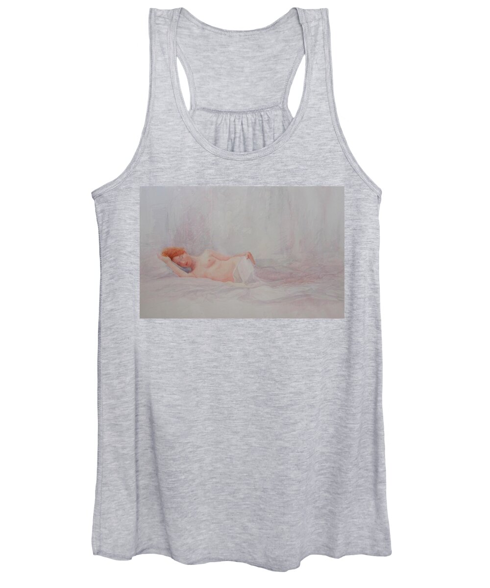 Reclining Nude Women's Tank Top featuring the painting Reclining Nude 4 by David Ladmore
