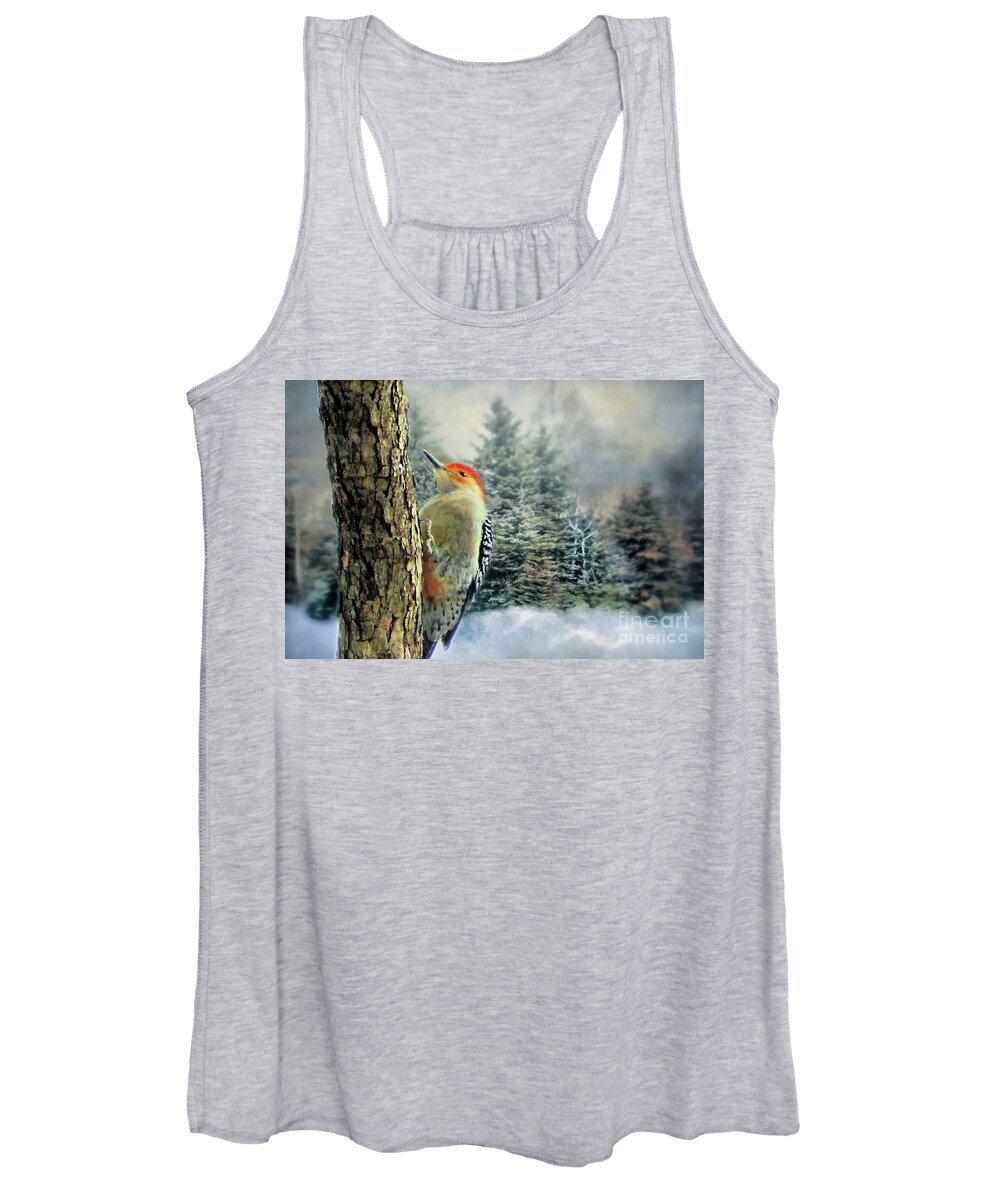 Bird Women's Tank Top featuring the photograph Red Bellied Woodpecker by Janette Boyd